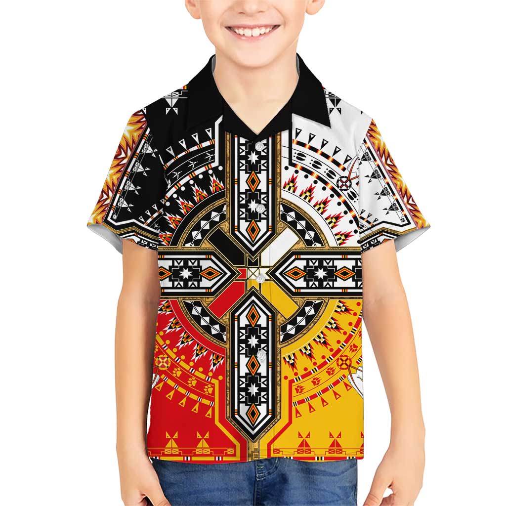 Four Directions Native American Kid Hawaiian Shirt - Wonder Print Shop