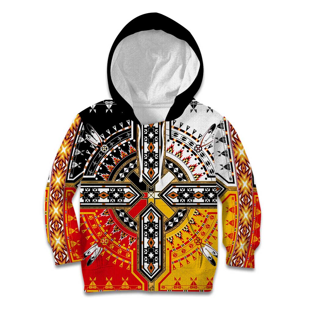 Four Directions Native American Kid Hoodie - Wonder Print Shop