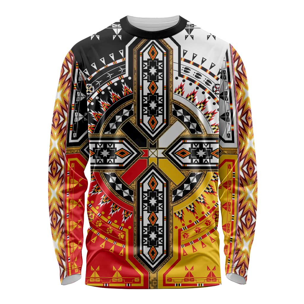 Four Directions Native American Long Sleeve Shirt - Wonder Print Shop