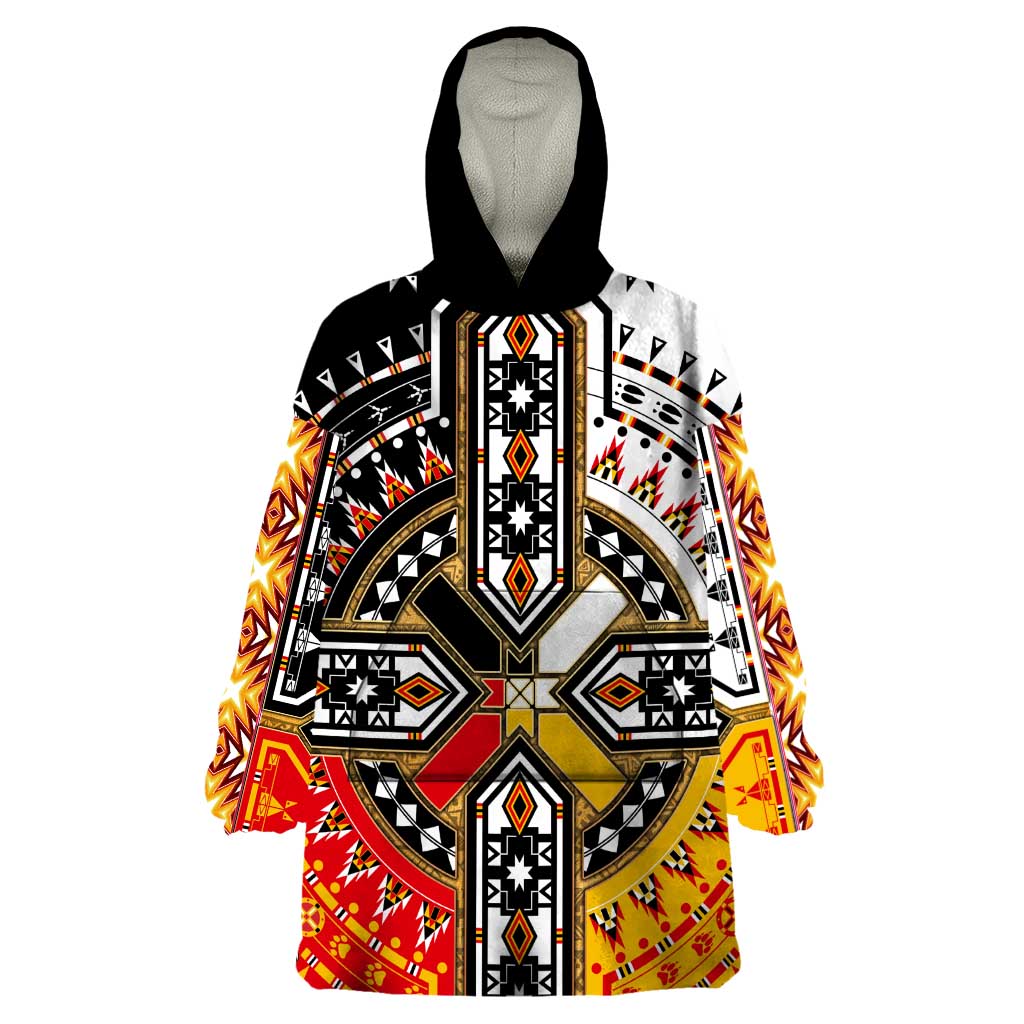 Four Directions Native American Wearable Blanket Hoodie - Wonder Print Shop