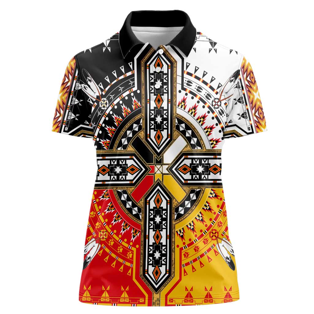 Four Directions Native American Women Polo Shirt