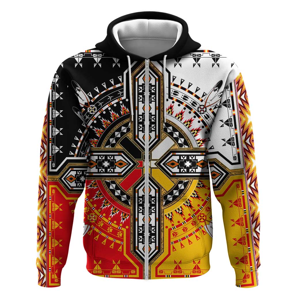 Four Directions Native American Zip Hoodie - Wonder Print Shop