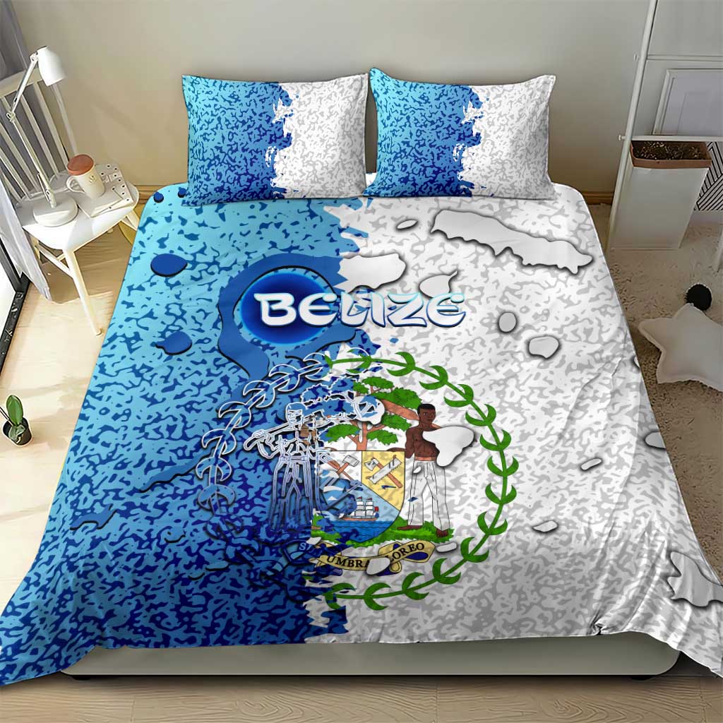 The Deep Heart Of Belize Bedding Set Belize Abstract Heritage Ocean Blue Splash Art - Wonder Print Shop