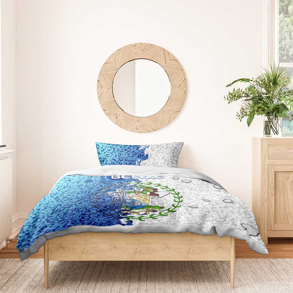 The Deep Heart Of Belize Bedding Set Belize Abstract Heritage Ocean Blue Splash Art - Wonder Print Shop