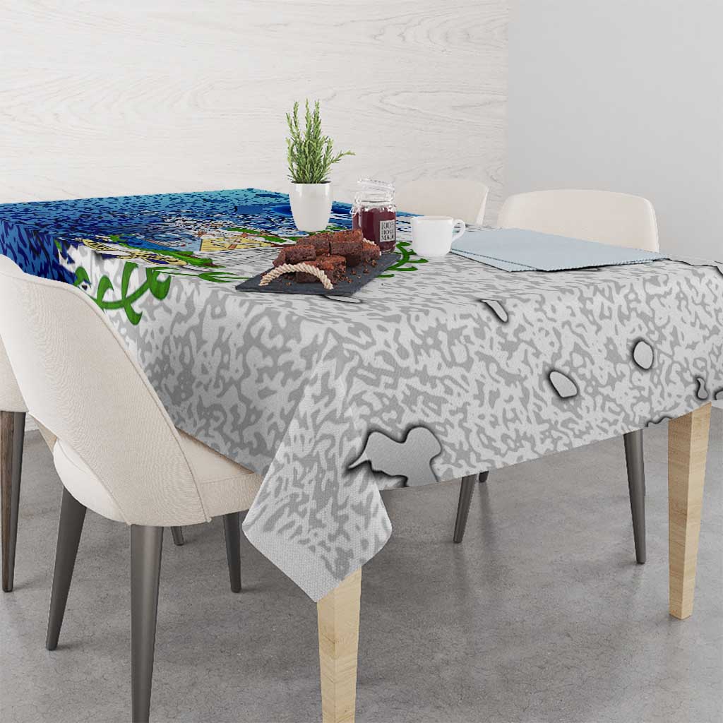 The Deep Heart Of Belize Tablecloth Belize Abstract Heritage Ocean Blue Splash Art - Wonder Print Shop
