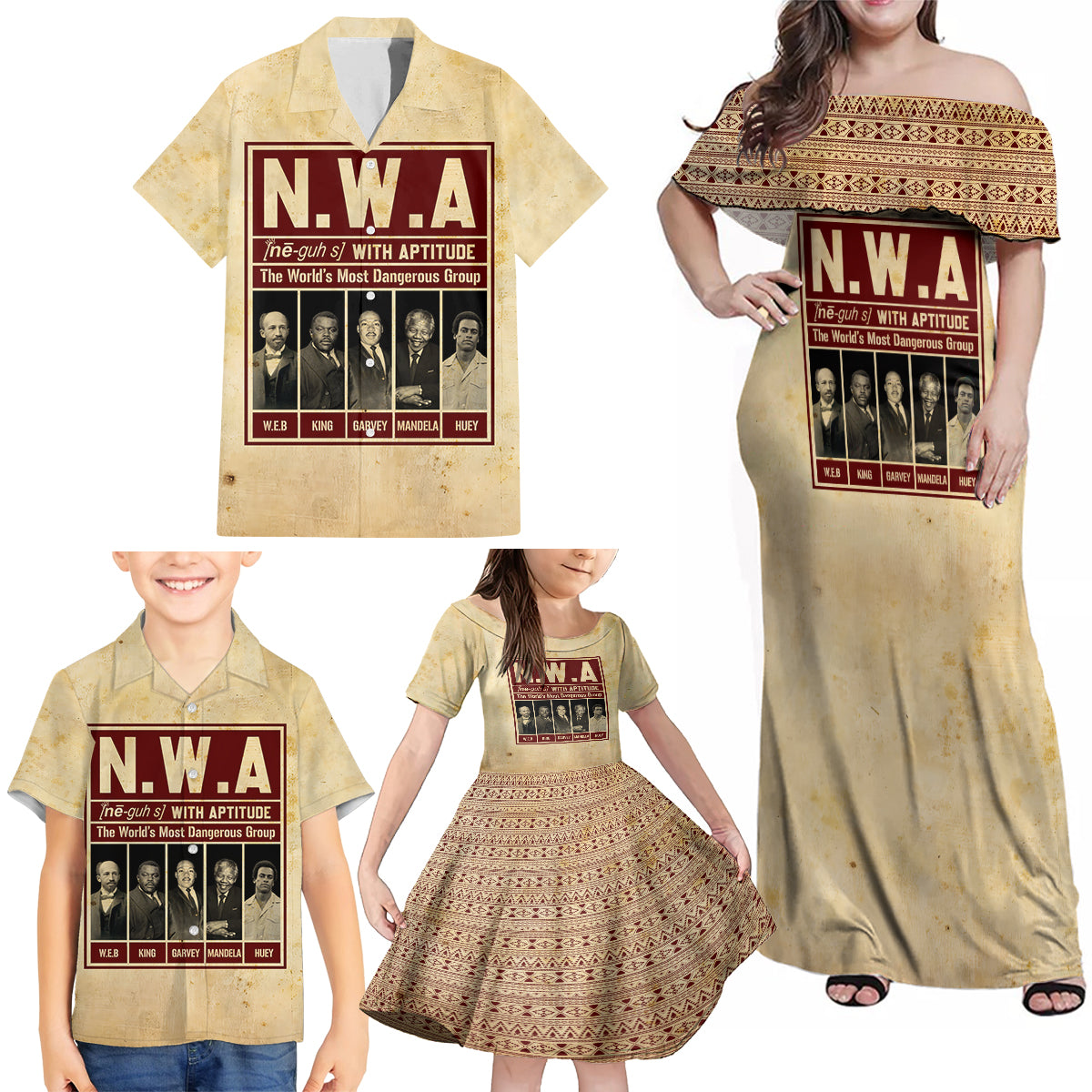 The World's Most Dangerous Group Family Matching Off Shoulder Maxi Dress and Hawaiian Shirt - Wonder Print Shop