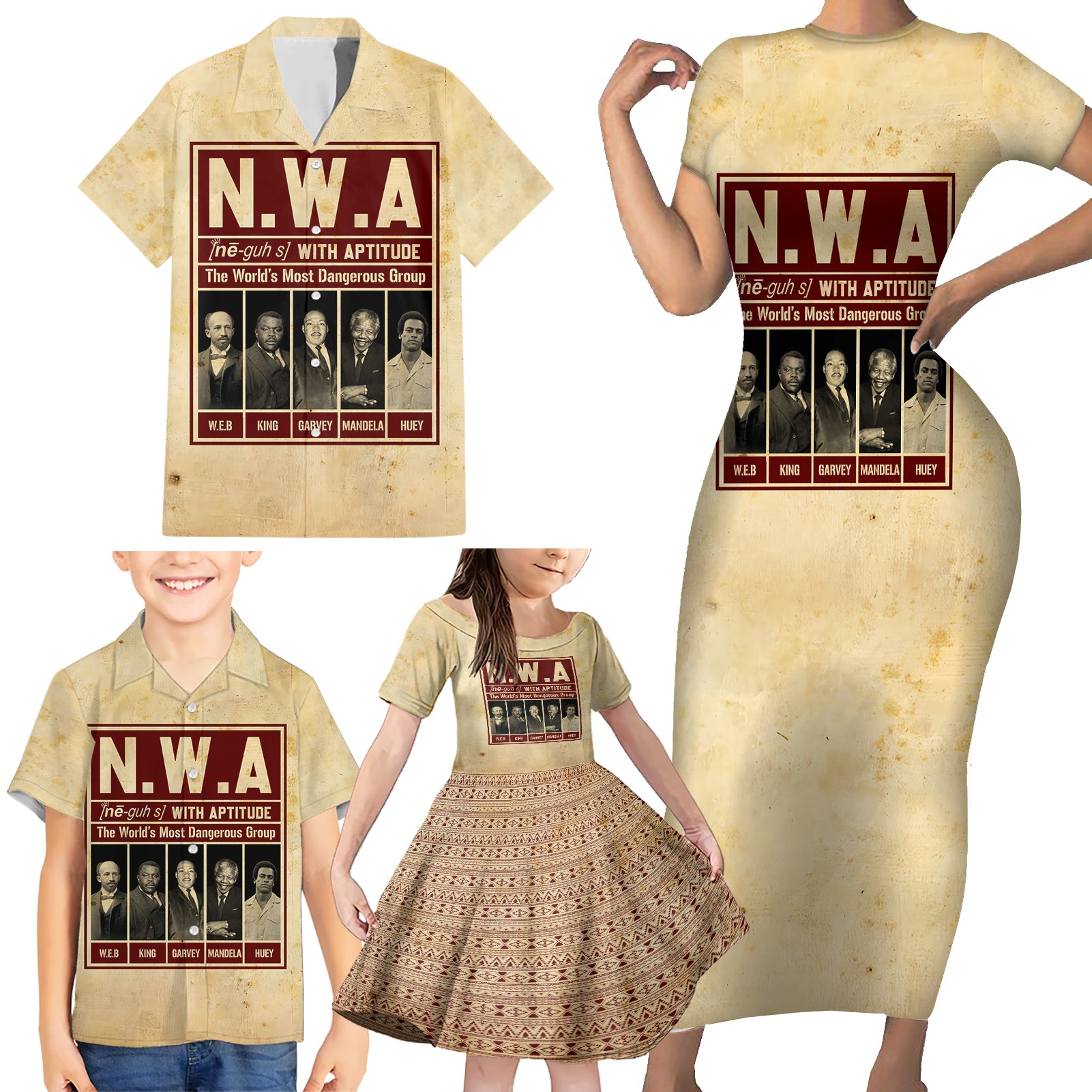 The World's Most Dangerous Group Family Matching Short Sleeve Bodycon Dress and Hawaiian Shirt - Wonder Print Shop