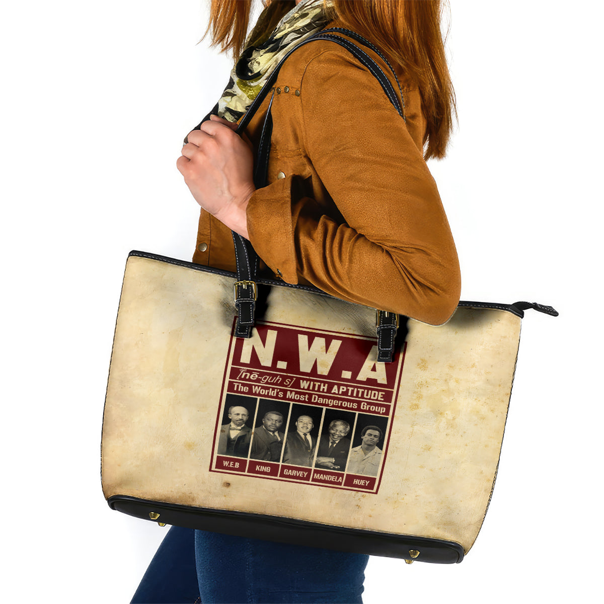 The World's Most Dangerous Group Leather Tote Bag - Wonder Print Shop