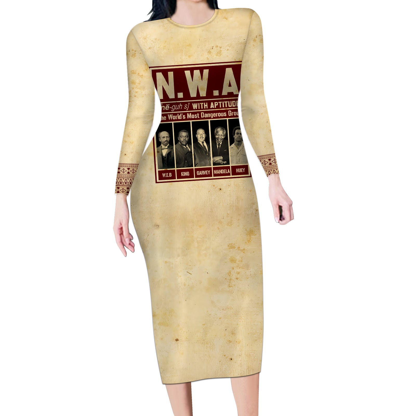 The World's Most Dangerous Group Long Sleeve Bodycon Dress - Wonder Print Shop