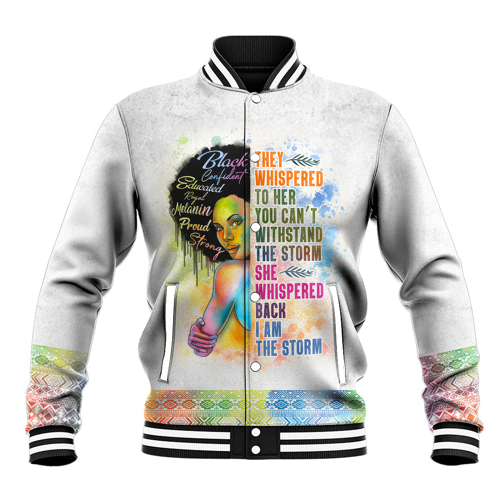 Black Girl I Am The Storm Baseball Jacket African American Women - Wonder Print Shop