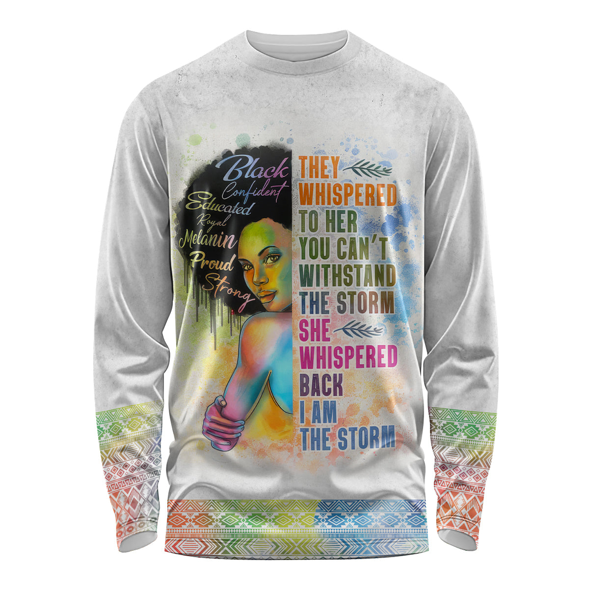 Black Girl I Am The Storm Long Sleeve Shirt African American Women - Wonder Print Shop