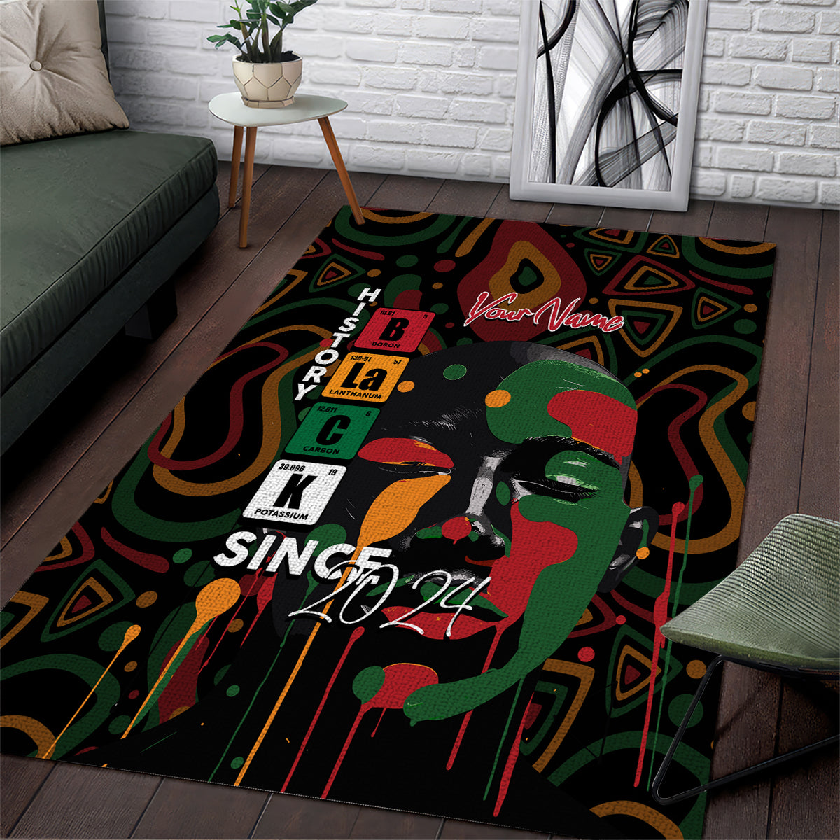 Personalized Black History Month Area Rug Since 2024 Chemistry Style - Wonder Print Shop