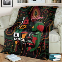 Personalized Black History Month blanket with face portrait, “Your Name,” and “SINCE 2024”
