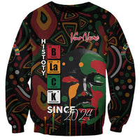 Black unisex sweatshirt with colorful chemistry graphic, 'Your Name' and 'Since 2024'