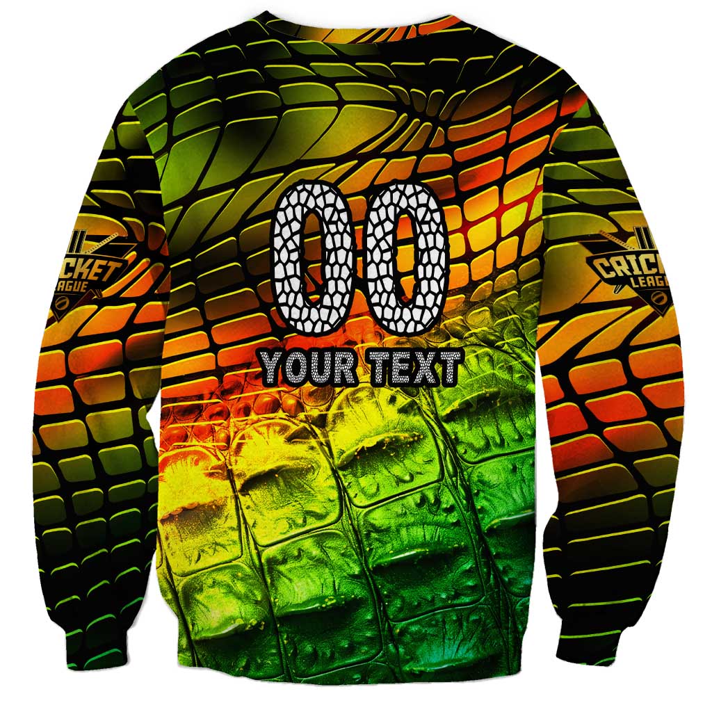 Personalised Jamaica Cricket Tallawahs Sweatshirt Striking with Reggae Firepower