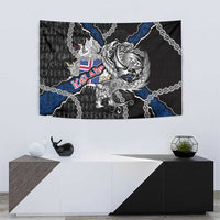 Iceland Vikings Tapestry Nordic Lion Bound in Runes and Chains