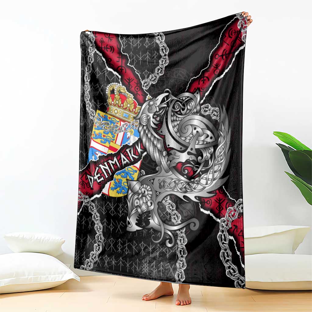 Denmark Vikings Blanket Nordic Lion Bound in Runes and Chains