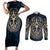 Adinkra Symbols Couples Matching Short Sleeve Bodycon Dress and Long Sleeve Button Shirts Tree of Life - Wonder Print Shop