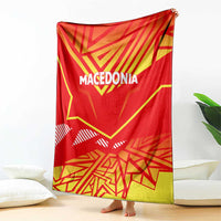 Macedonia flag blanket, red with yellow border and 'MACEDONIA' word in center