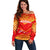 Forever Macedonia Off Shoulder Sweater Macedonian Flag 1992 - Wonder Print Shop