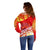 Forever Macedonia Off Shoulder Sweater Macedonian Flag 1992 - Wonder Print Shop