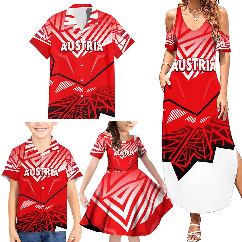 Forever Austria Family Matching Summer Maxi Dress and Hawaiian Shirt Osterreich Eagle - Wonder Print Shop