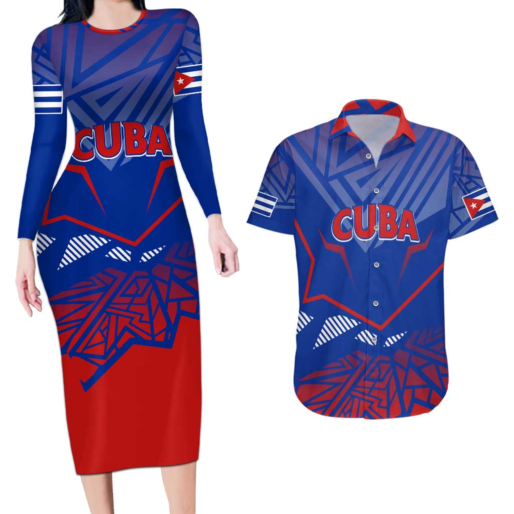 Forever Cuba Couples Matching Long Sleeve Bodycon Dress and Hawaiian Shirt Patria o Muerte, Venceremos - Wonder Print Shop