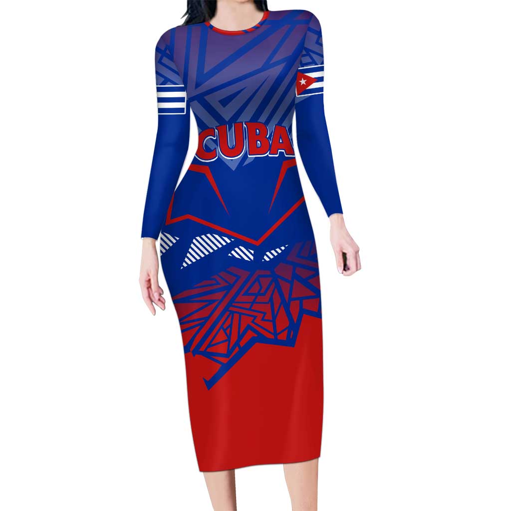 Forever Cuba Long Sleeve Bodycon Dress Patria o Muerte, Venceremos - Wonder Print Shop