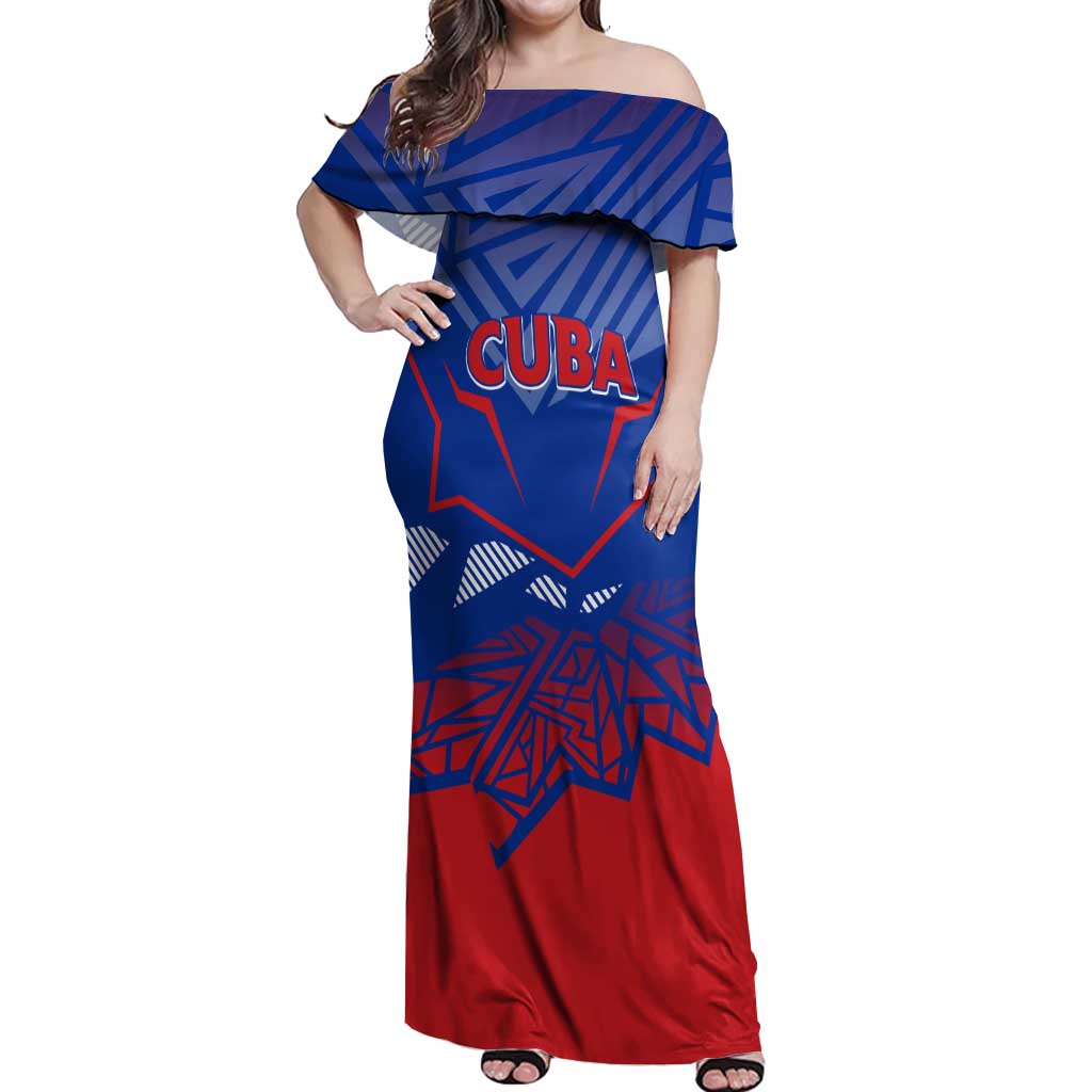 Forever Cuba Off Shoulder Maxi Dress Patria o Muerte, Venceremos - Wonder Print Shop