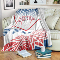 Czechia blanket with bold CZECHIA text and blue/red flag geometric graphic