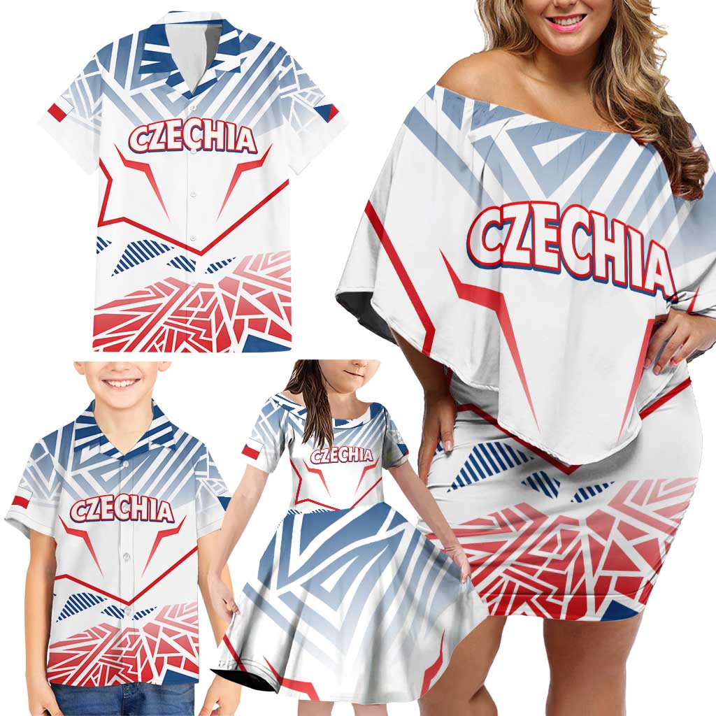 Forever Czech Republic Family Matching Off Shoulder Short Dress and Hawaiian Shirt Czechia Pravda Vitezi - Wonder Print Shop