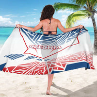 Czechia sarong with full back graphic map print in white, red, and navy