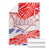 Croatia blanket with CROATIA text, white red and blue geometric flag design