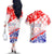 Forever Croatia Couples Matching Off The Shoulder Long Sleeve Dress and Hawaiian Shirt Hrvatska Trobojnica Checkerboard