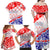 Forever Croatia Family Matching Off Shoulder Maxi Dress and Hawaiian Shirt Hrvatska Trobojnica Checkerboard - Wonder Print Shop