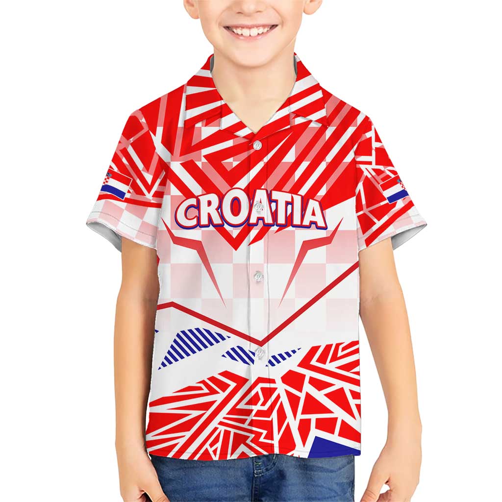 Forever Croatia Kid Hawaiian Shirt Hrvatska Trobojnica Checkerboard - Wonder Print Shop