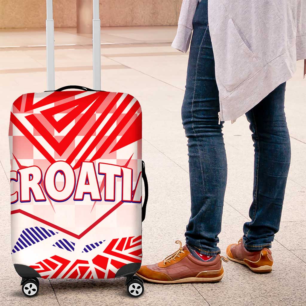 Forever Croatia Luggage Cover Hrvatska Trobojnica Checkerboard - Wonder Print Shop