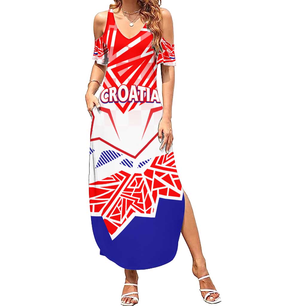 Forever Croatia Summer Maxi Dress Hrvatska Trobojnica Checkerboard