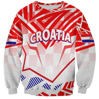 Croatia graphic sweatshirt with red, white, and blue checkered flag print