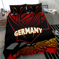 Germany eagle bedding set, black duvet and pillowcases with red, yellow, and "GERMANY"