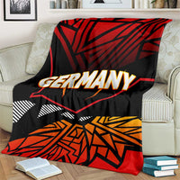 Black and red Germany logo throw blanket with geometric pattern