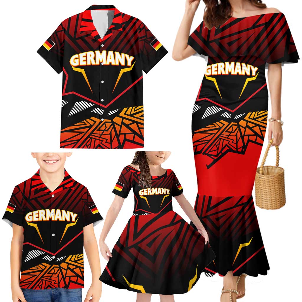 Forever Germany Family Matching Mermaid Dress and Hawaiian Shirt Deutschland Eagle - Wonder Print Shop