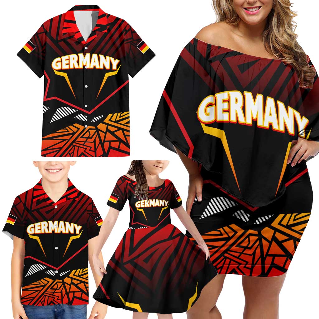 Forever Germany Family Matching Off Shoulder Short Dress and Hawaiian Shirt Deutschland Eagle - Wonder Print Shop