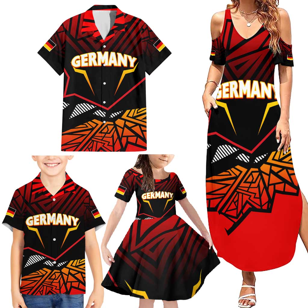 Forever Germany Family Matching Summer Maxi Dress and Hawaiian Shirt Deutschland Eagle - Wonder Print Shop