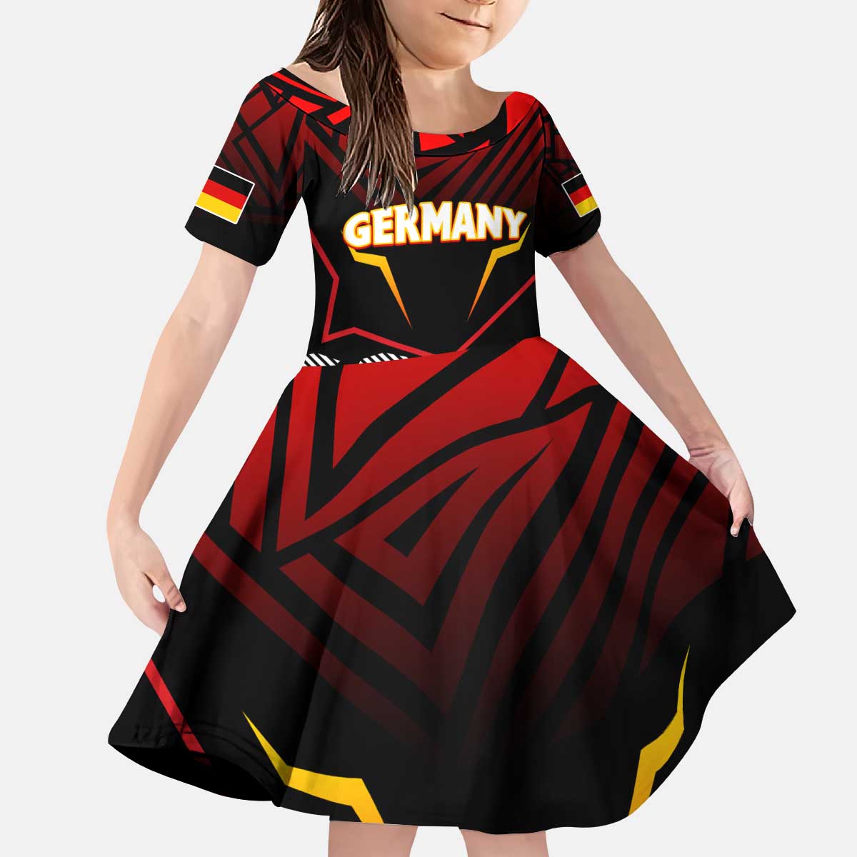 Forever Germany Kid Short Sleeve Dress Deutschland Eagle - Wonder Print Shop