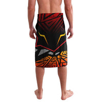Men's swim shorts, black with red and yellow geometric eagle Germany design