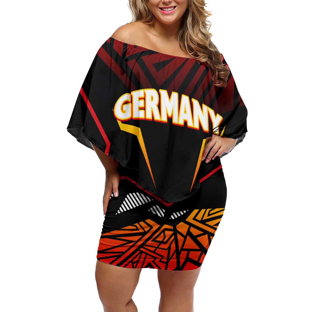 Forever Germany Off Shoulder Short Dress Deutschland Eagle - Wonder Print Shop