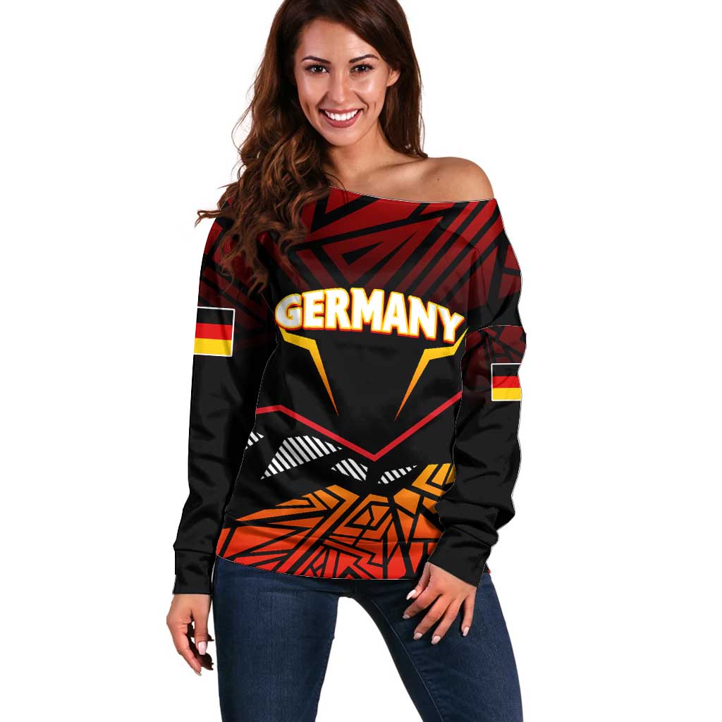 Forever Germany Off Shoulder Sweater Deutschland Eagle - Wonder Print Shop