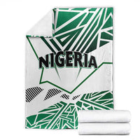 Nigeria flag blanket folded set, white and green design with “NIGERIA” text and star motif