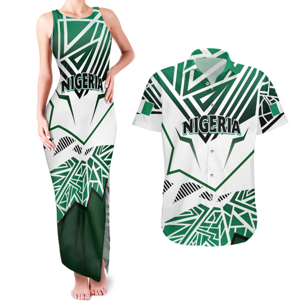 Forever Nigeria Couples Matching Tank Maxi Dress and Hawaiian Shirt Nigerian Flag - Wonder Print Shop